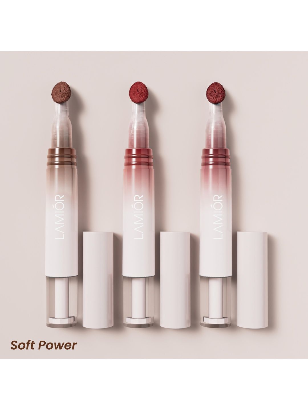 LAMIOR Set Of 3 Hydrating Lip Gloss Stain - 4 ml Each -Soft Power-picture-13