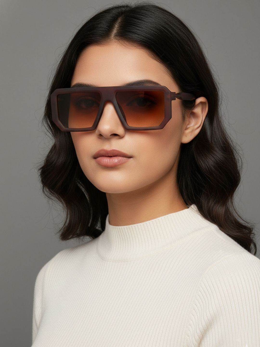 SZN Men Brown Lens & Brown Square Sunglasses with-image-38