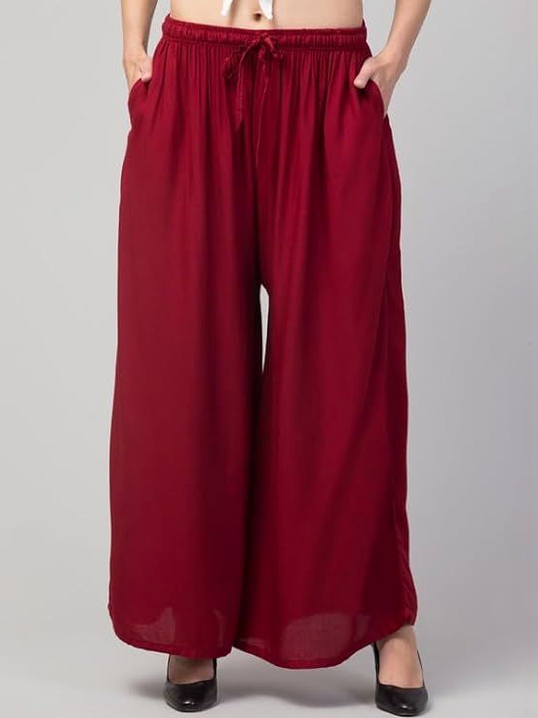 Thrifty Thread Women Flared Chambray Ethnic Palazzos-picture-52