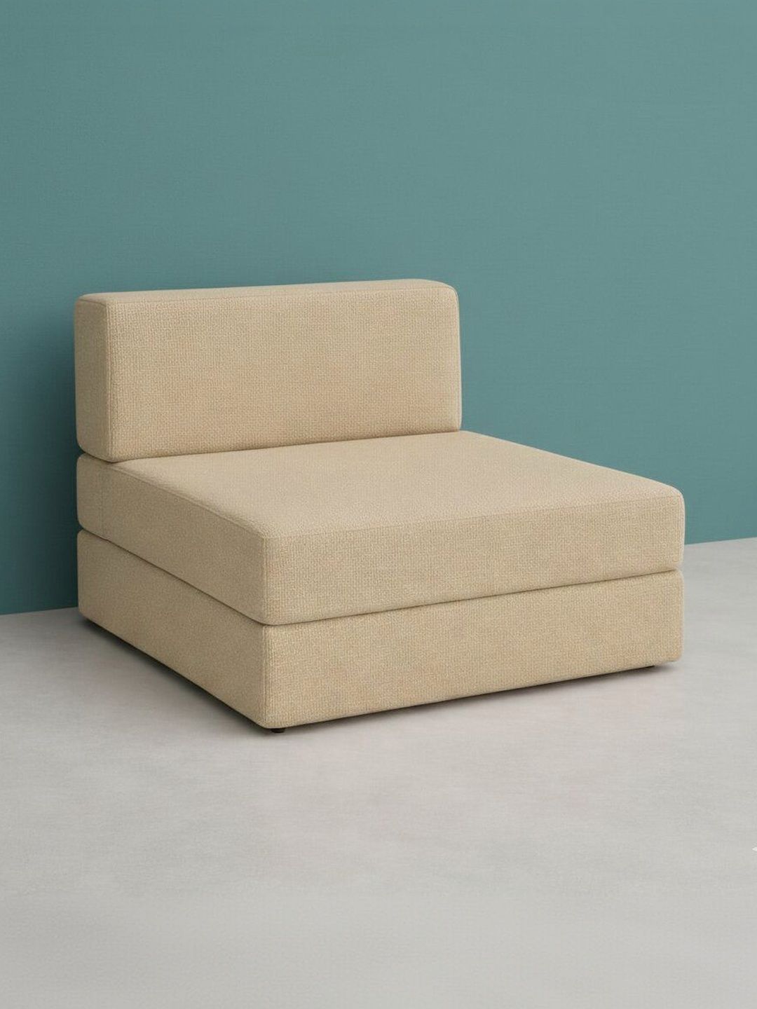 Pum Pum Beige Convertible Foldable 2-Seater Sofa Cum Bed-image-25