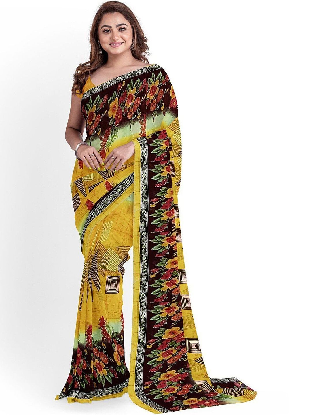 Moda Rapido Floral Poly Georgette Saree-picture-21