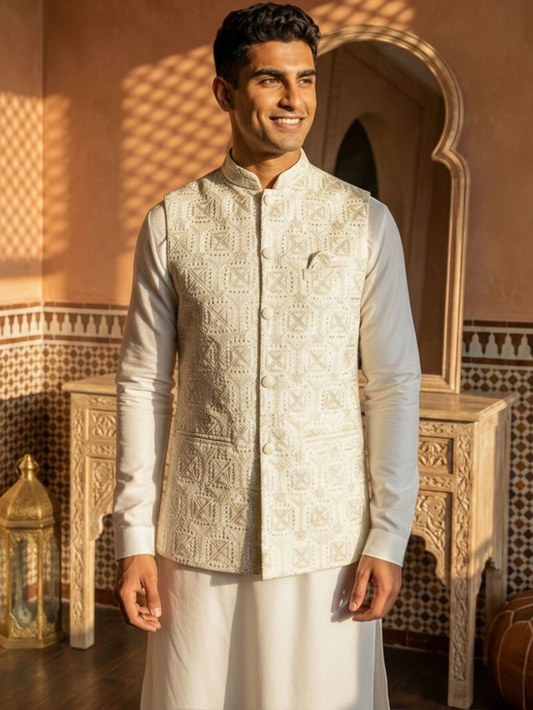 HERE&NOW Embroidered Nehru Jackets-picture-56