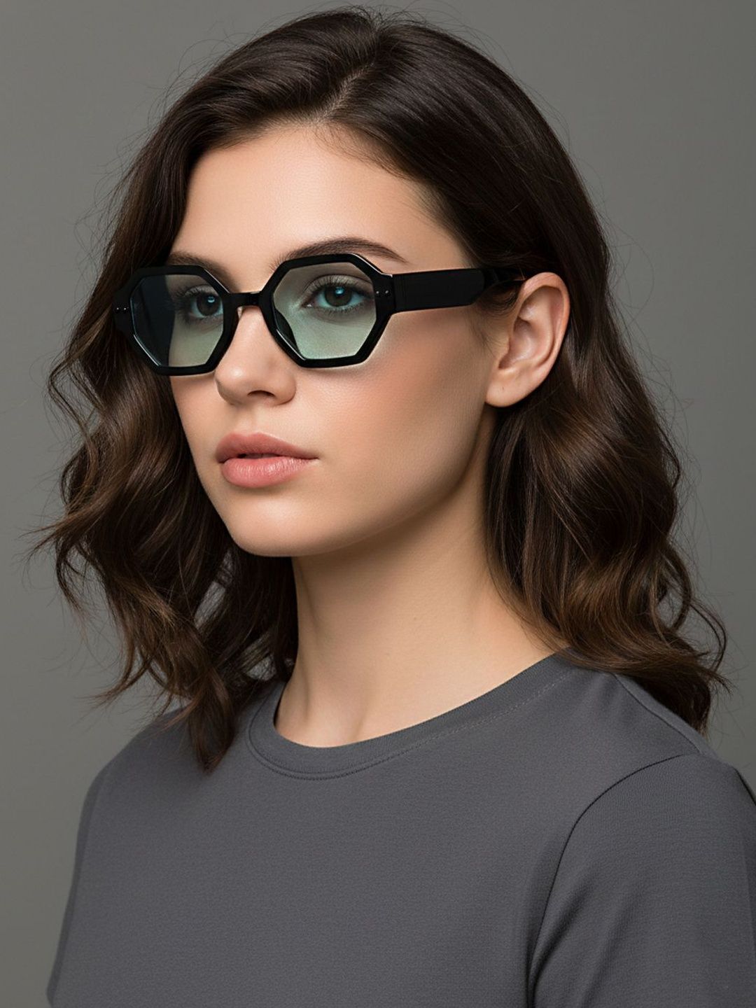 SZN Men Green Lens & Black Square Sunglasses with-image-31