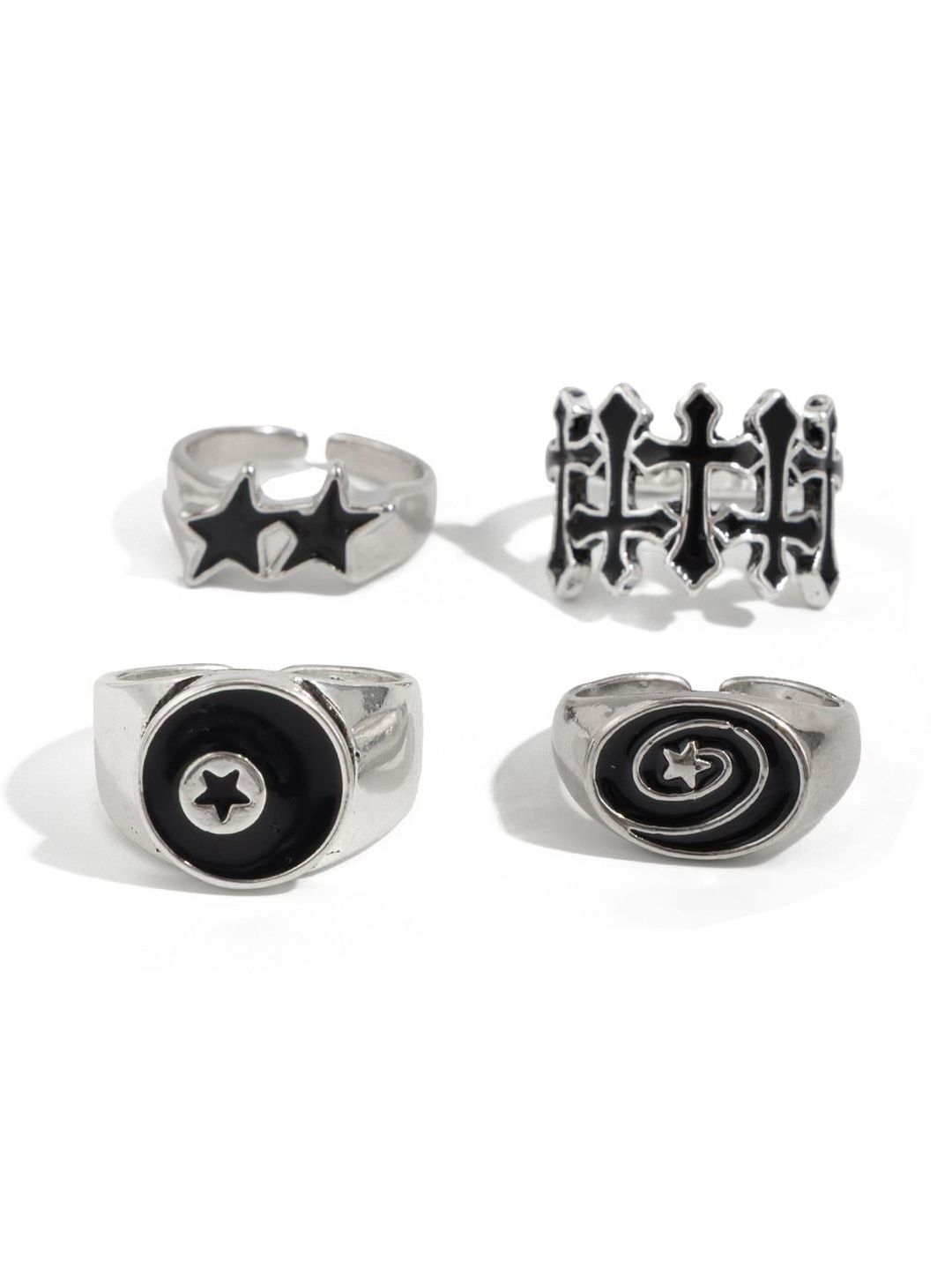 StyleCast x Revolte Set of 4 Silver-Plated Finger Ring-picture-47