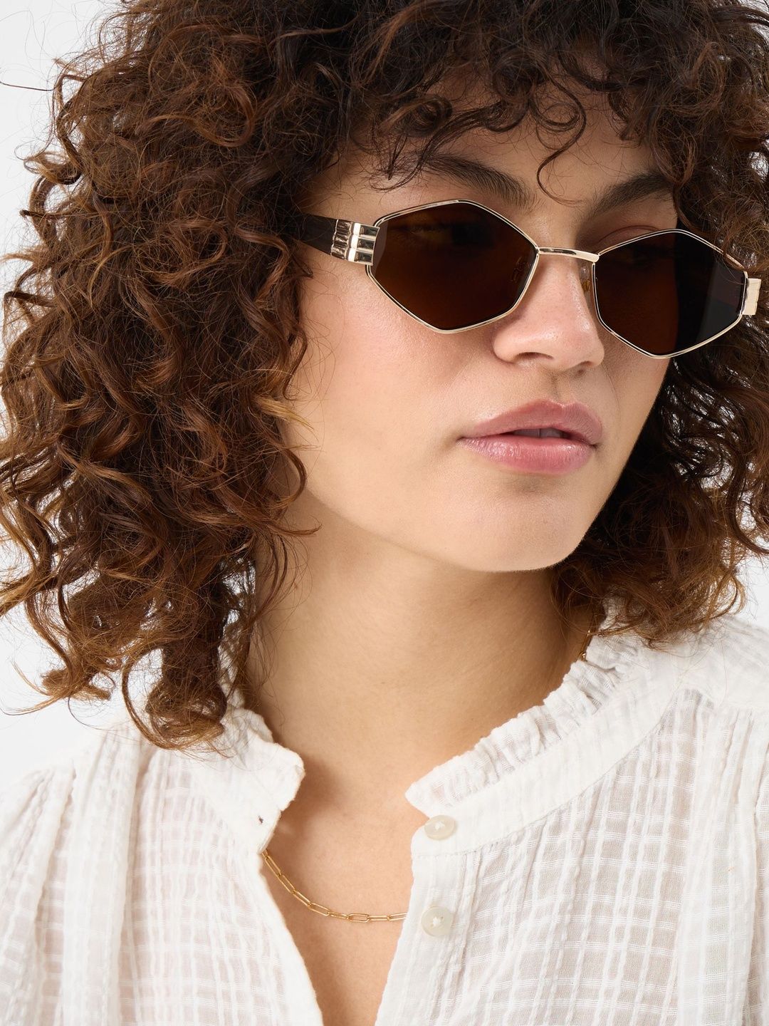 Accessorize Women Brown Lens & Gold-Toned Square Sunglasses with-picture-26
