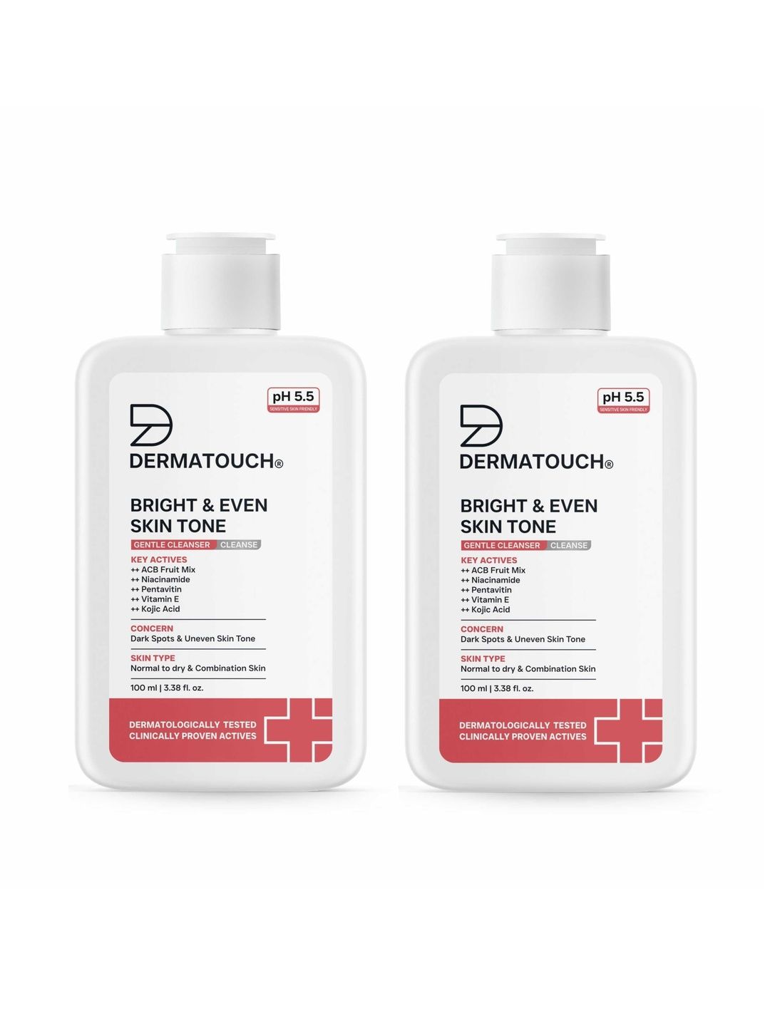 Dermatouch Set Of 2 Bright & Even Skin Tone Gentle Cleanser - 100 ml Each-image-4