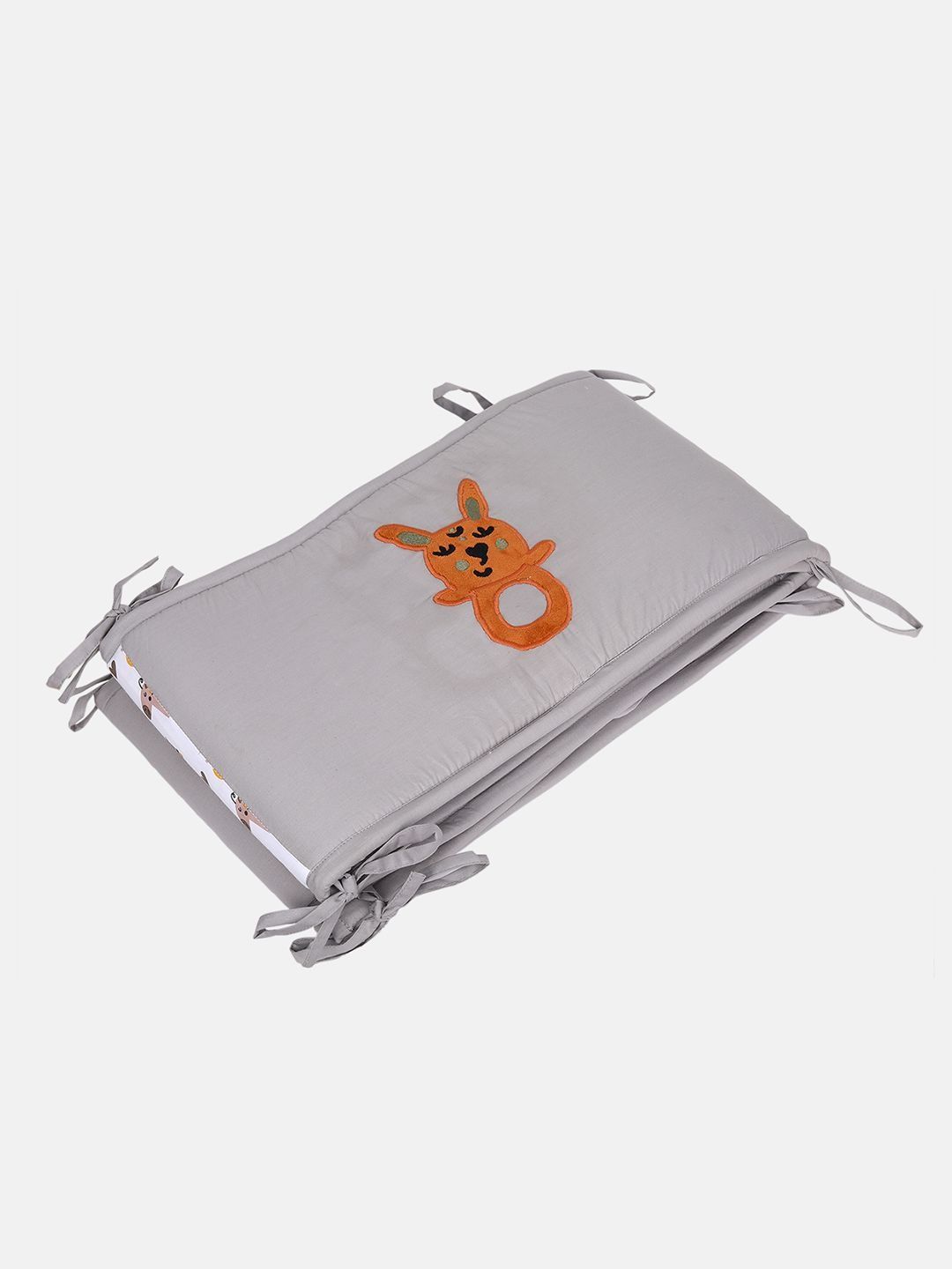 MINI KLUB Teal & Orange Self Design Cotton 1 Piece Single Regular Bedding Set-image-44