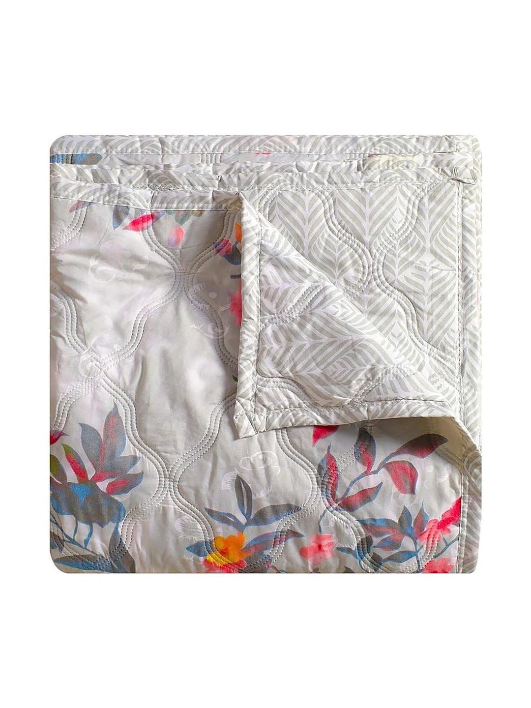 Comfowell Cream-Coloured Floral Microfiber 233 GSM Comforter-picture-21
