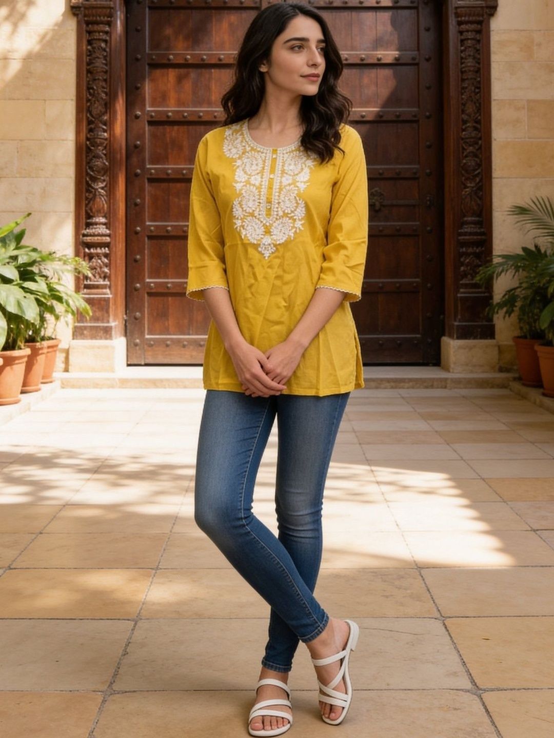 Rangita Embroidered Chikankari Chikankari Kurti-image-23