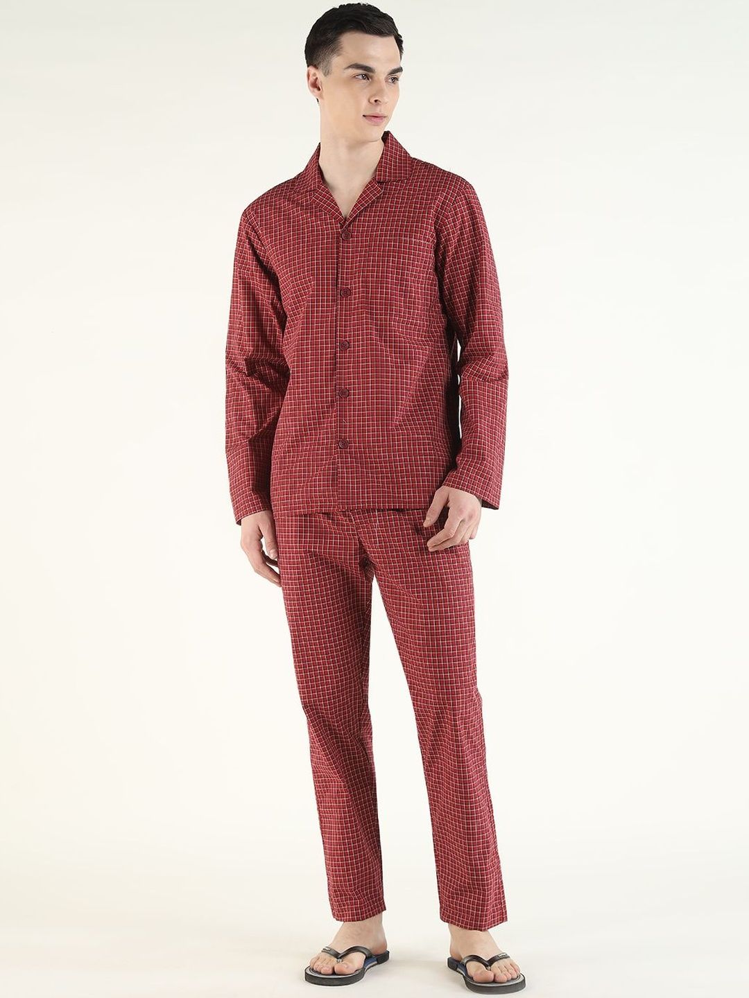 Hancock Men Checked Night suit-picture-25