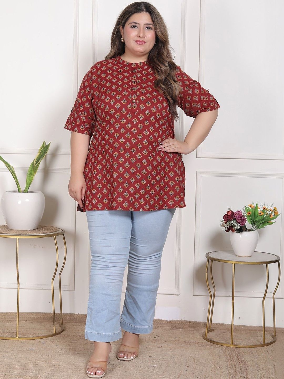Sztori Ethnic Motifs Printed Pure Cotton Kurti-picture-26