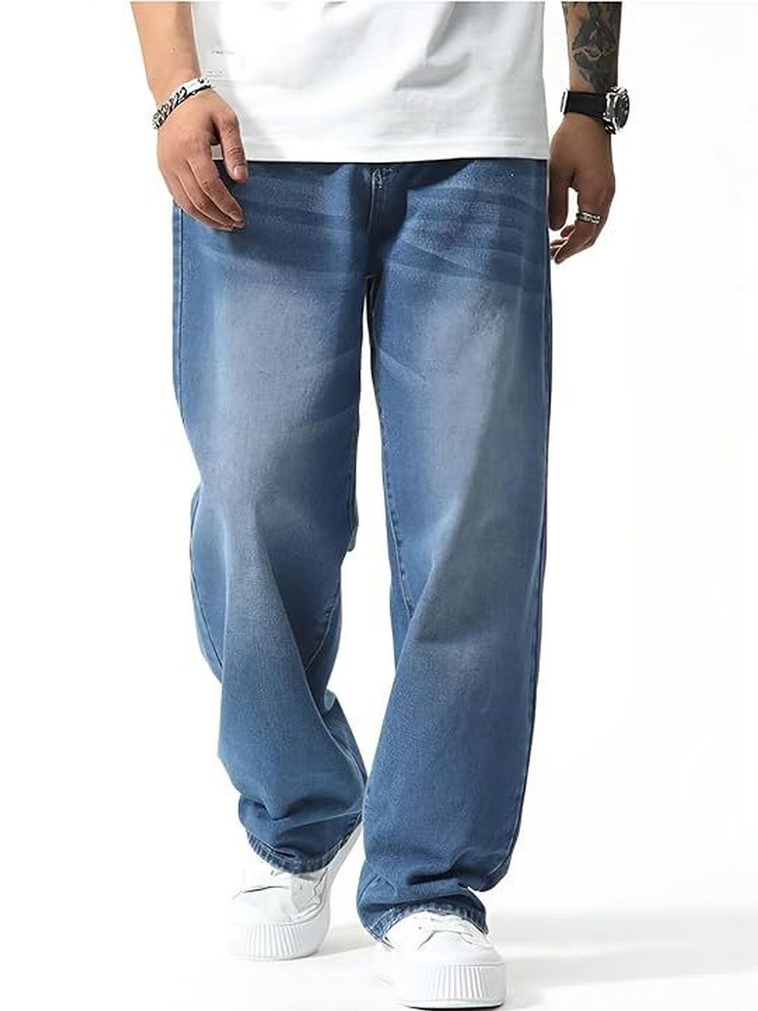HERE&NOW Men High-Rise Light Fade Stretchable Jeans-picture-38