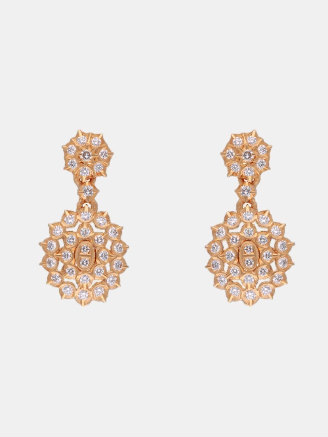 C KRISHNIAH CHETTY JEWELLERS PVT LTD 18Kt Gold 0.49 Carat Natural Diamond Earrings - 6.64g-picture-39