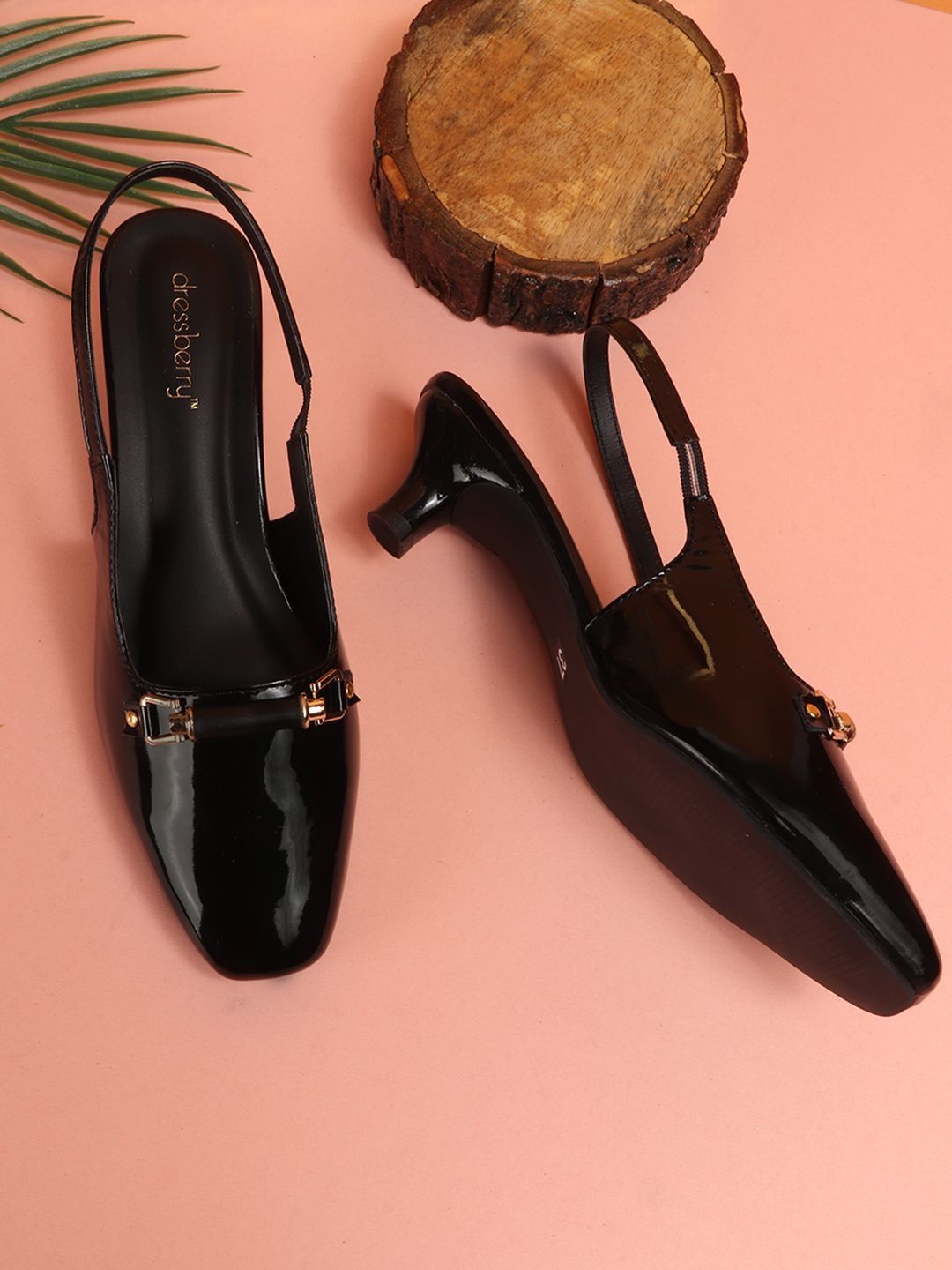 DressBerry Kitten Mules with Buckles