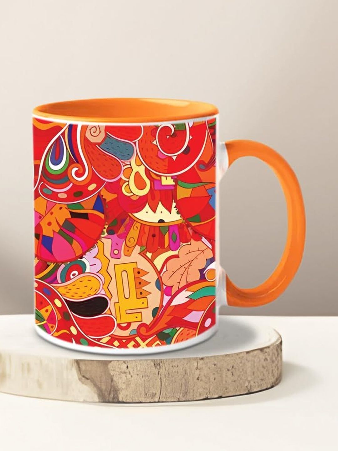 ZORI Printed Abstract Ceramic Glossy Fashion Set of Cups and Mugs-picture-33