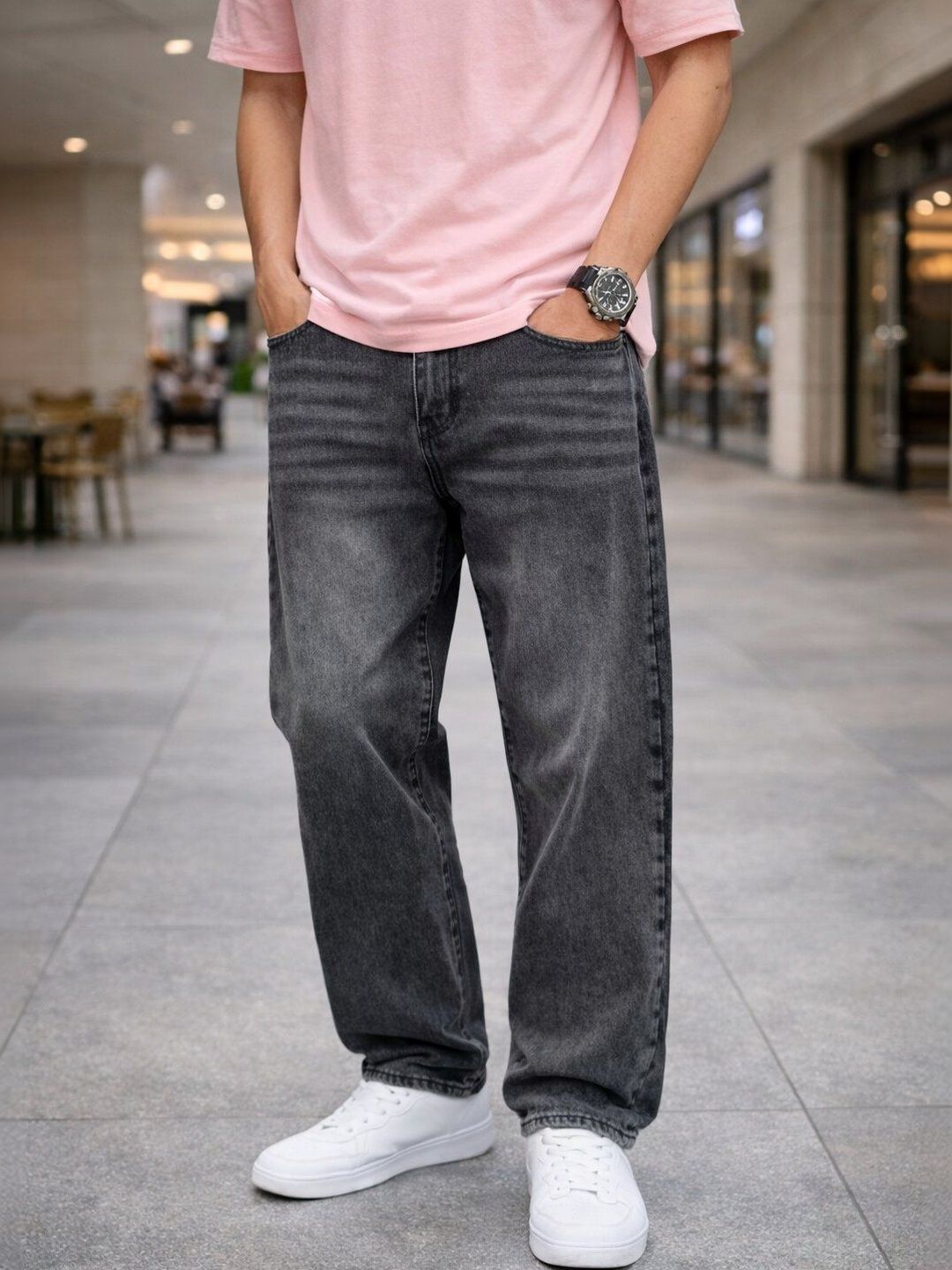 HERE&NOW Men High-Rise Light Fade Stretchable Jeans-picture-28