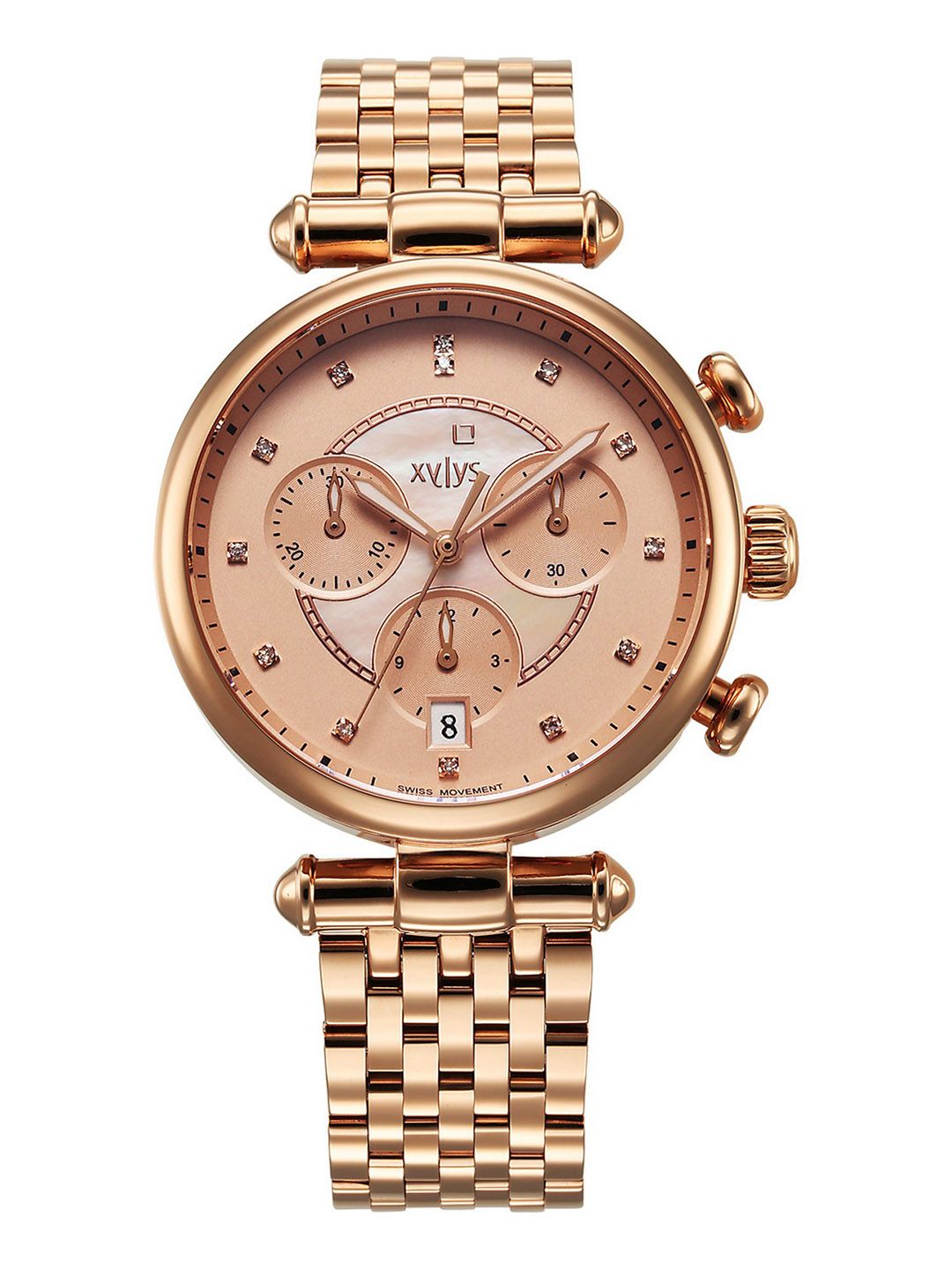 Xylys Women Quartz Chronograph Rose Gold Dial Watch - 45025WM01E-image-3