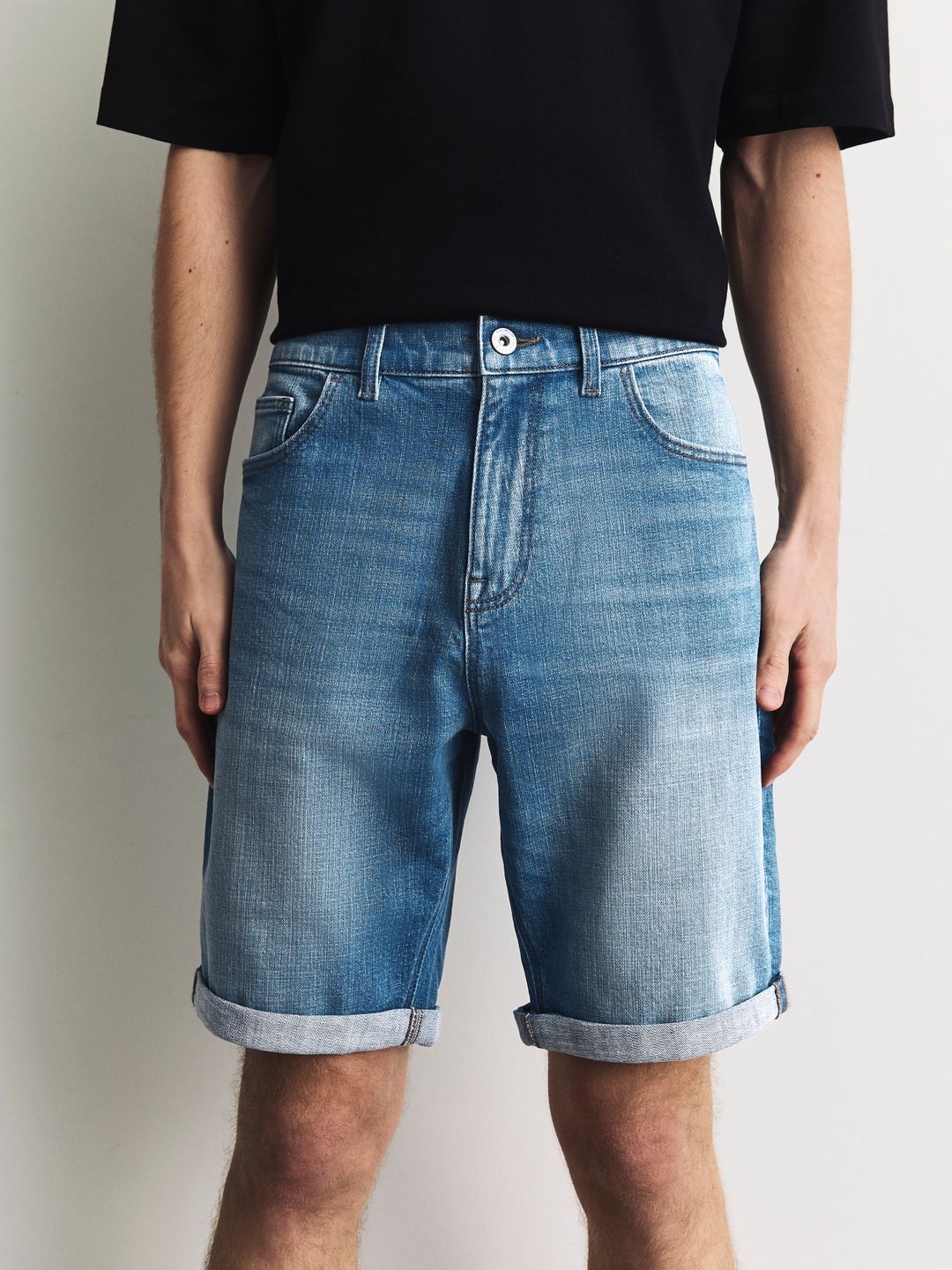 NEXT Men Straight Fit Heavy Fade Denim Shorts-picture-43