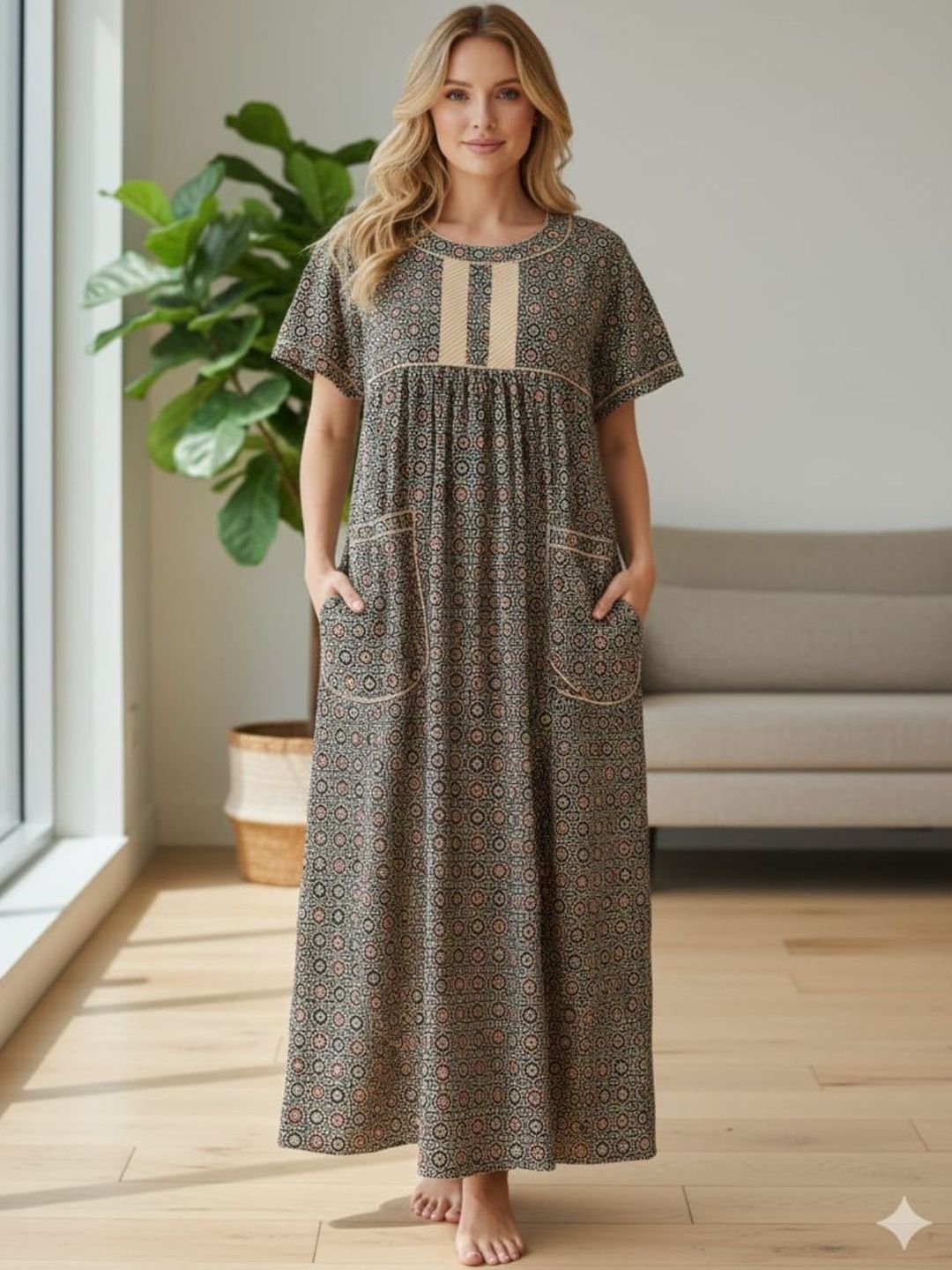 Silakaari Printed Maxi Nightdress-picture-57