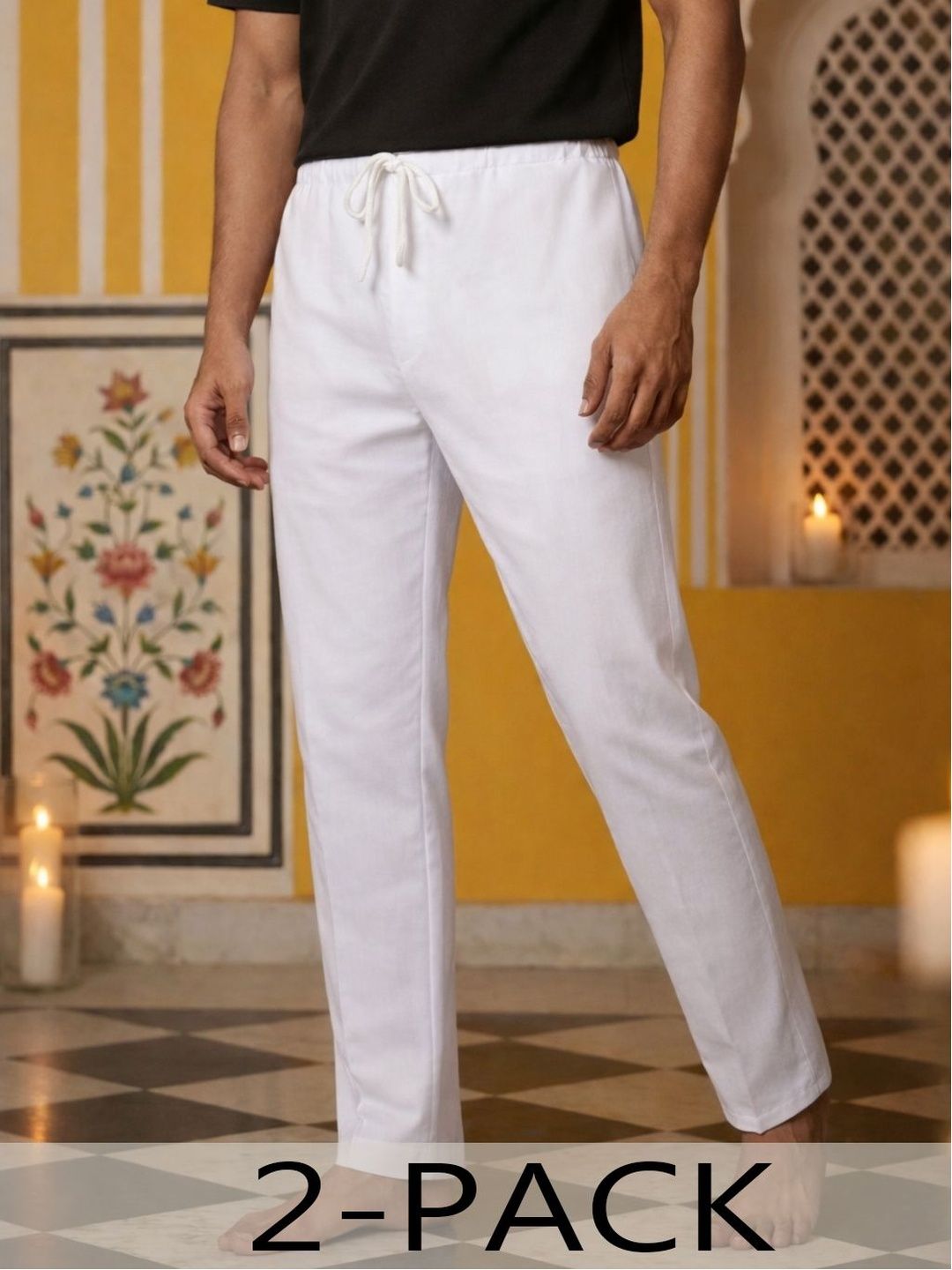 Jompers Men Pack Of 2 Mid-Rise Cotton Lounge Pants-image-13