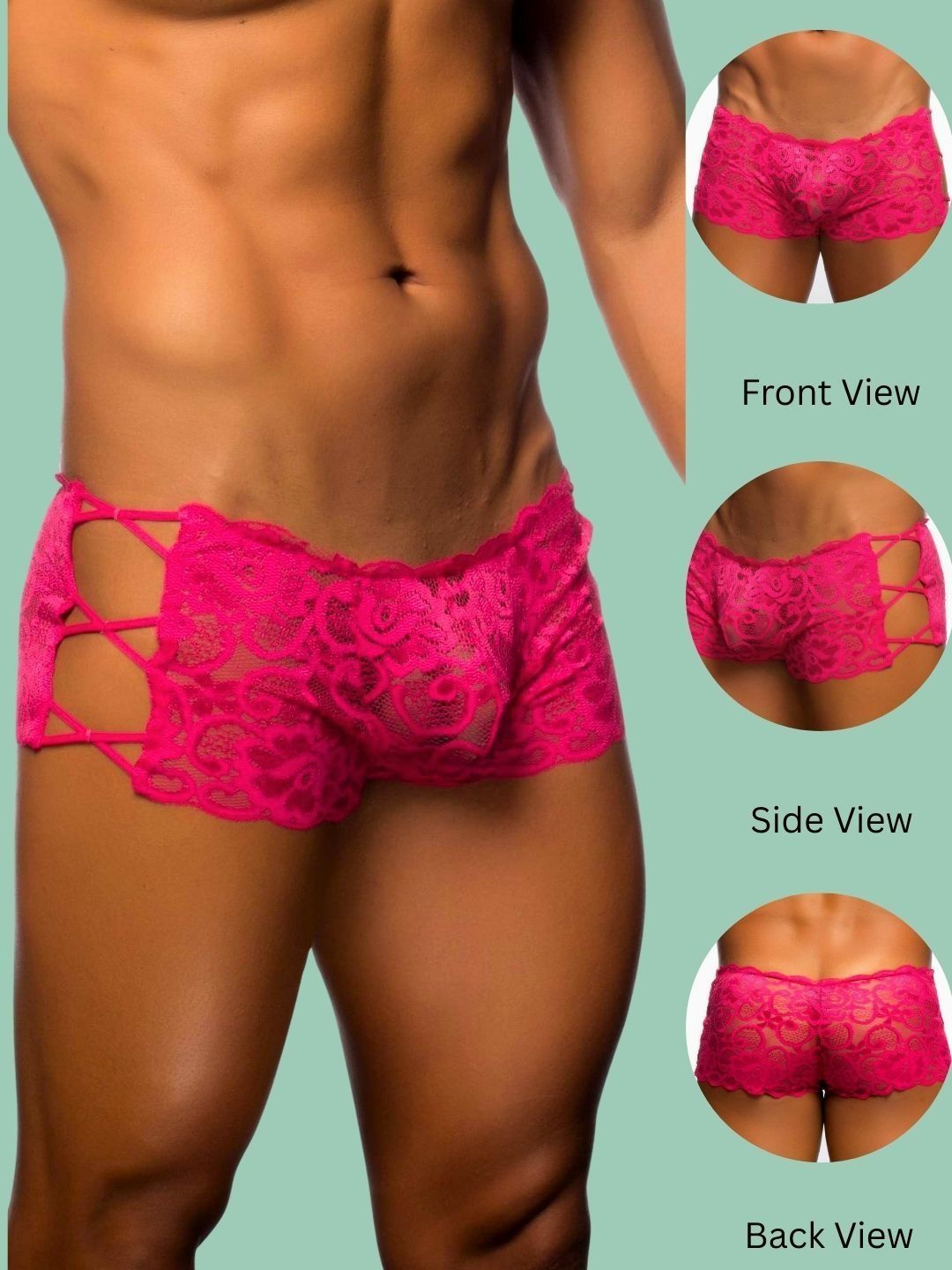 BE IN LOVE Men Printed Lace Boxer-Style Briefs