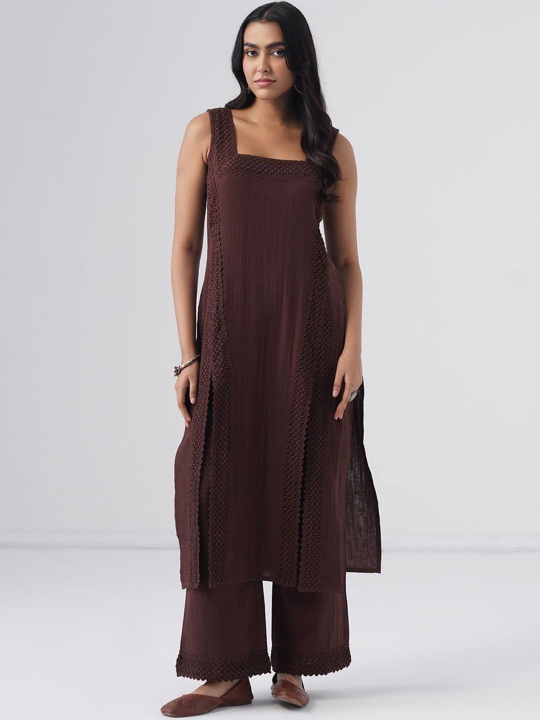 SAZRIKA Women Regular Chikankari Pure Cotton Kurta with Palazzos & With Dupatta-picture-22