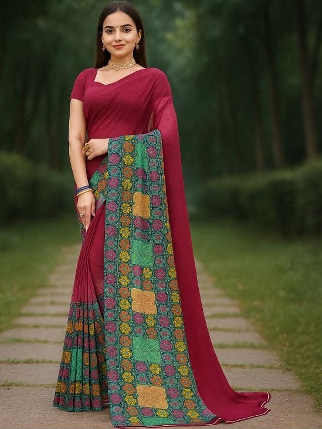 Moda Rapido Poly Georgette Saree-picture-12