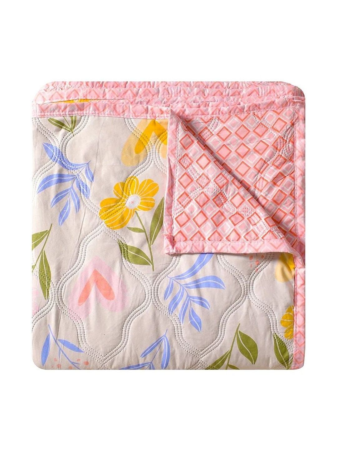 Comfowell Off White Floral Microfiber 233 GSM Comforter-picture-33