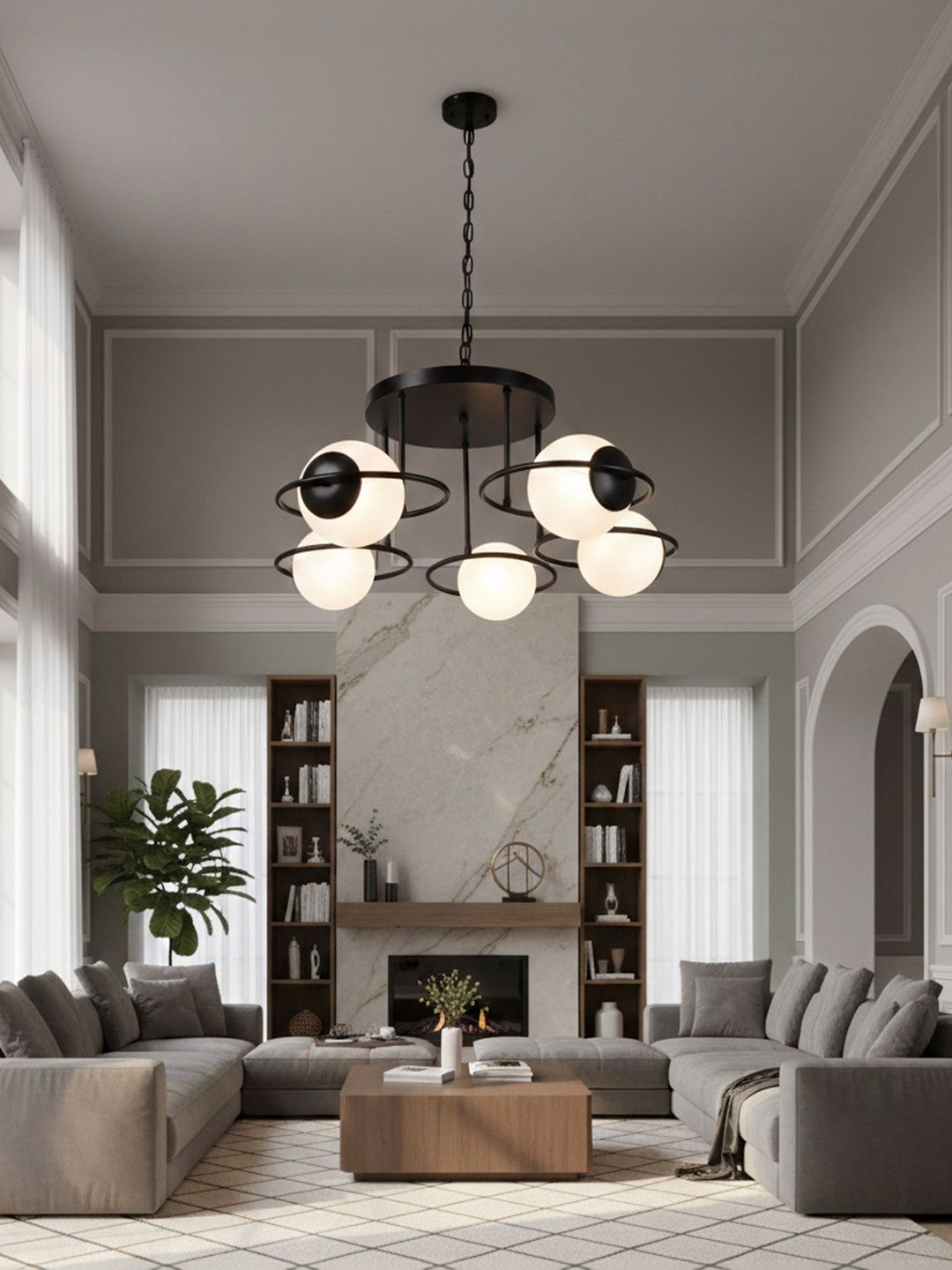 MFD HOME FURNISHING Black Contemporary Ceiling Lamp-picture-28