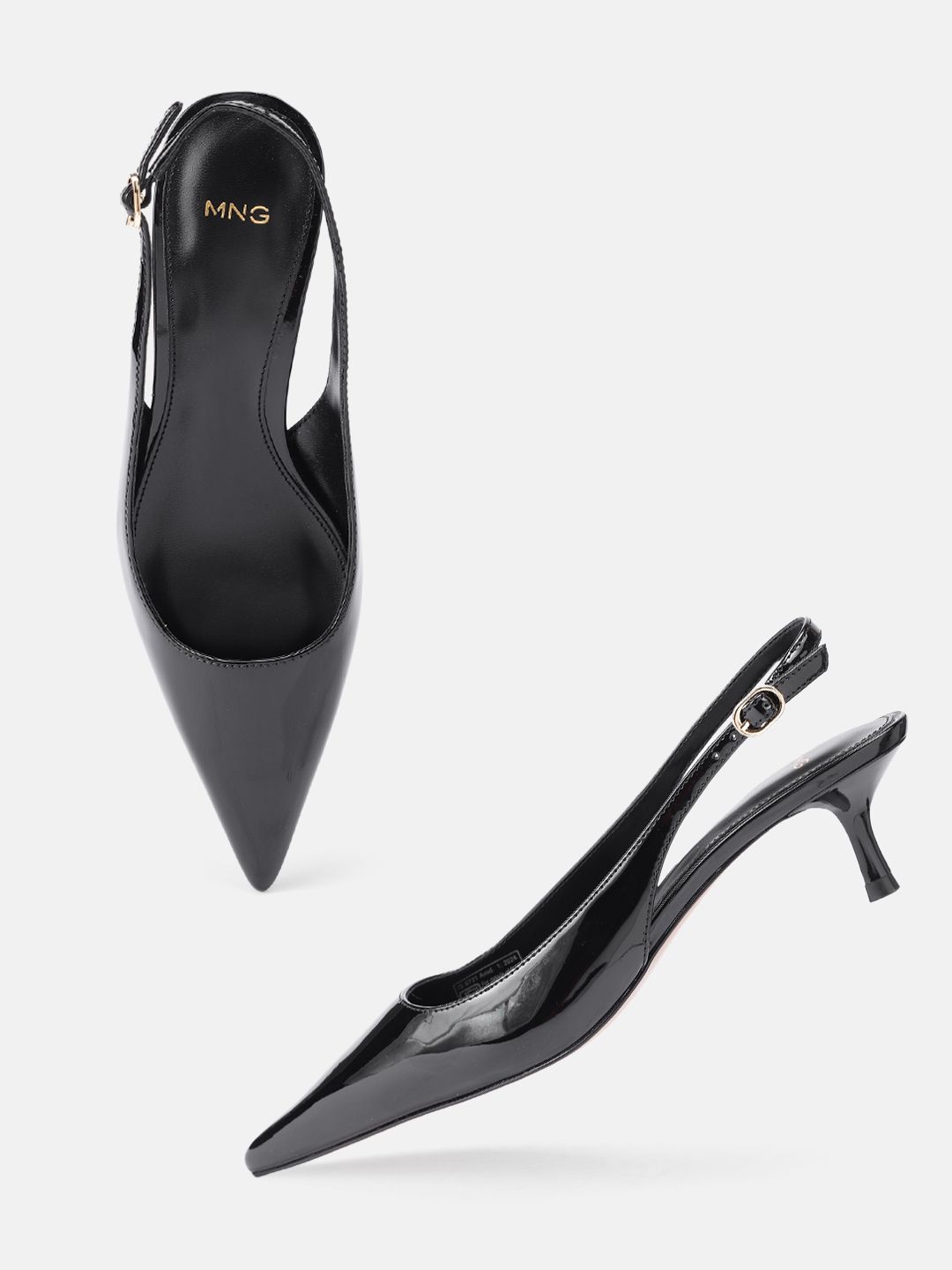 MANGO Kitten Heeled Pointed Toe Sandals