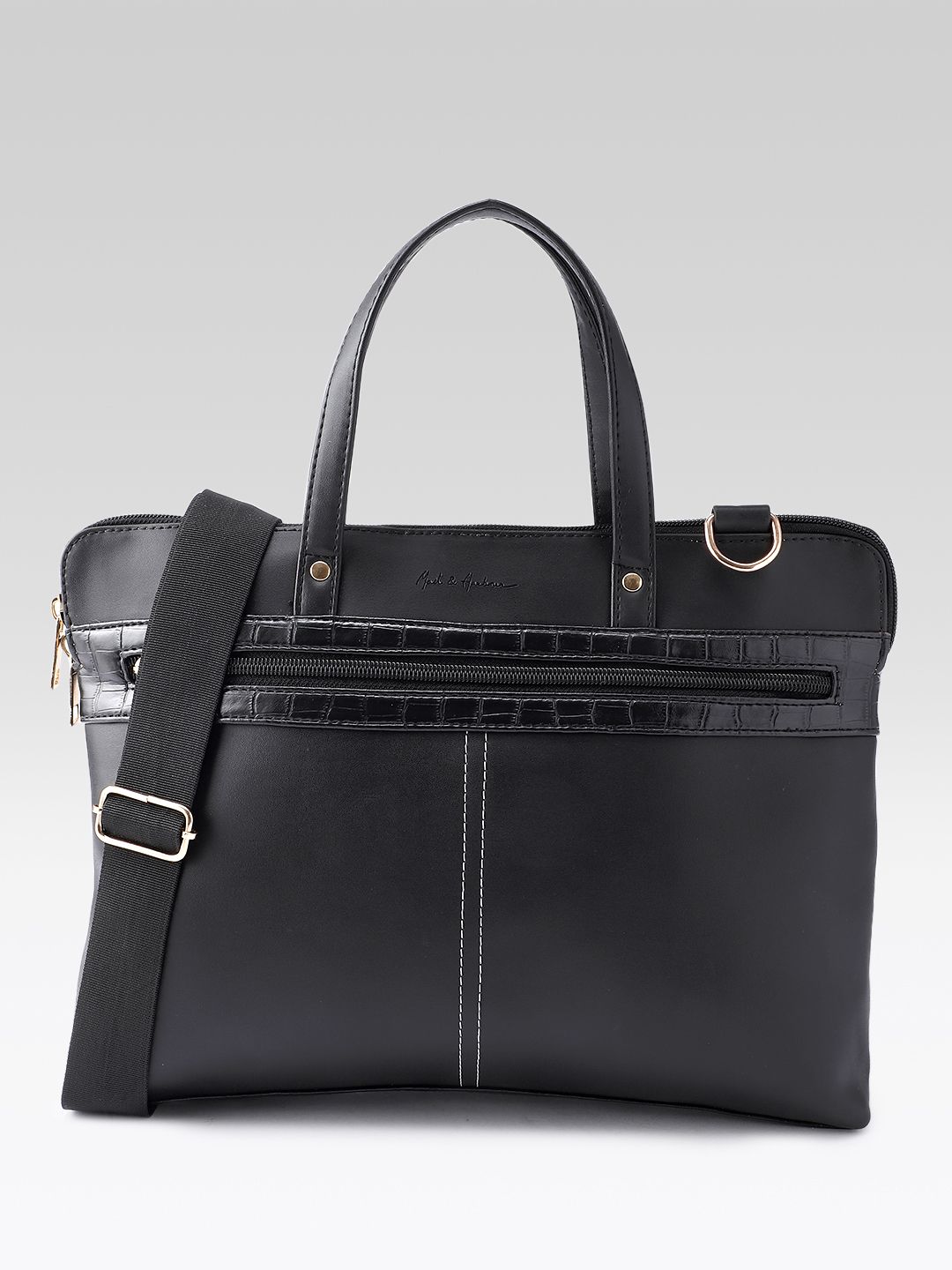 Mast & Harbour Unisex Textured Laptop Bag-picture-31