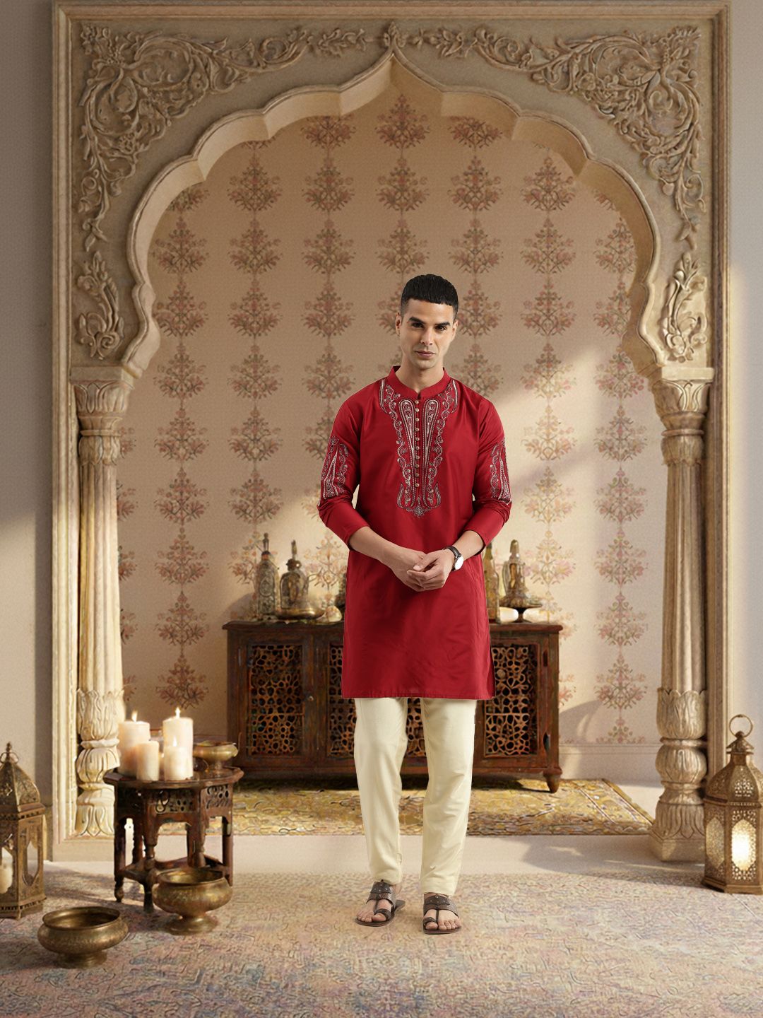 House of Pataudi Embroidered Jashn Kurta-picture-17