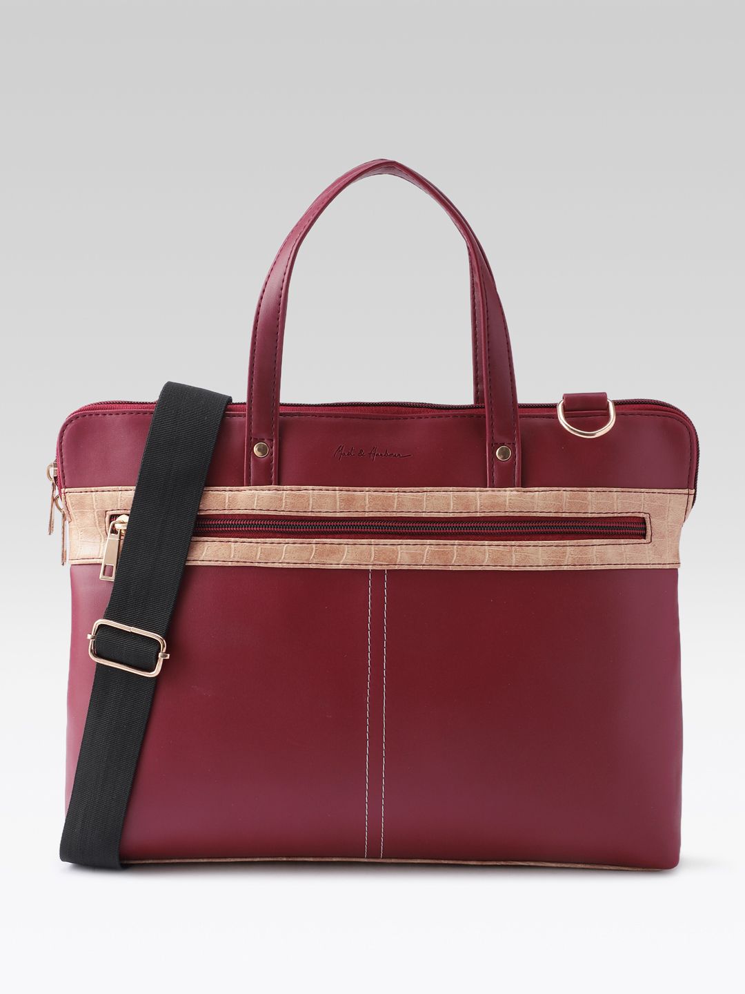 Mast & Harbour Unisex Textured Laptop Bag-picture-14