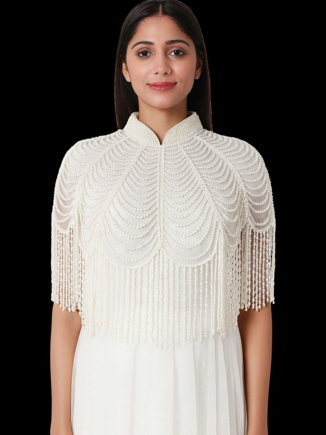 Zarinivas Women Party Embellished Crop Shrug-picture-23
