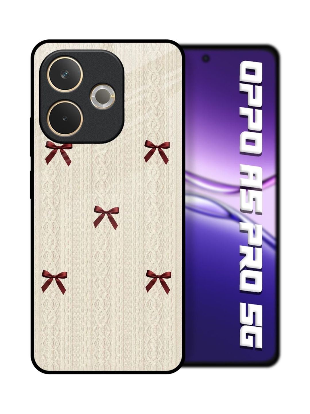 QRIOH Solid Printed Oppo A5 Pro 5G Back Case Mobile Accessories-picture-31