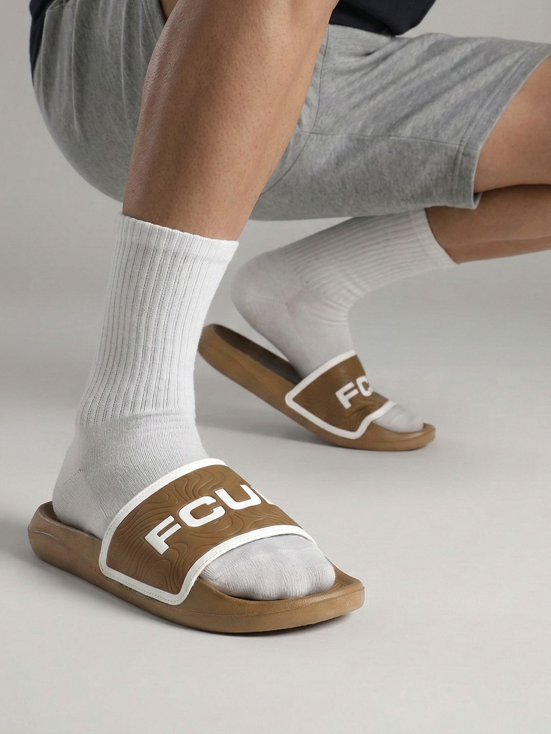 FCUK Men Textured & Printed Sliders-picture-29