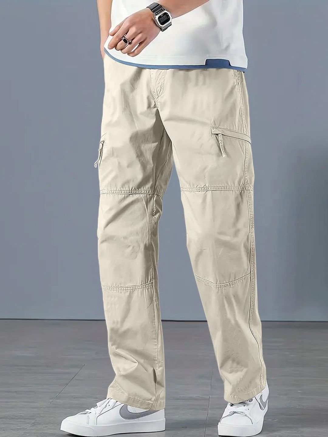 Mast & Harbour Men Relaxed Cargos Trousers-picture-20