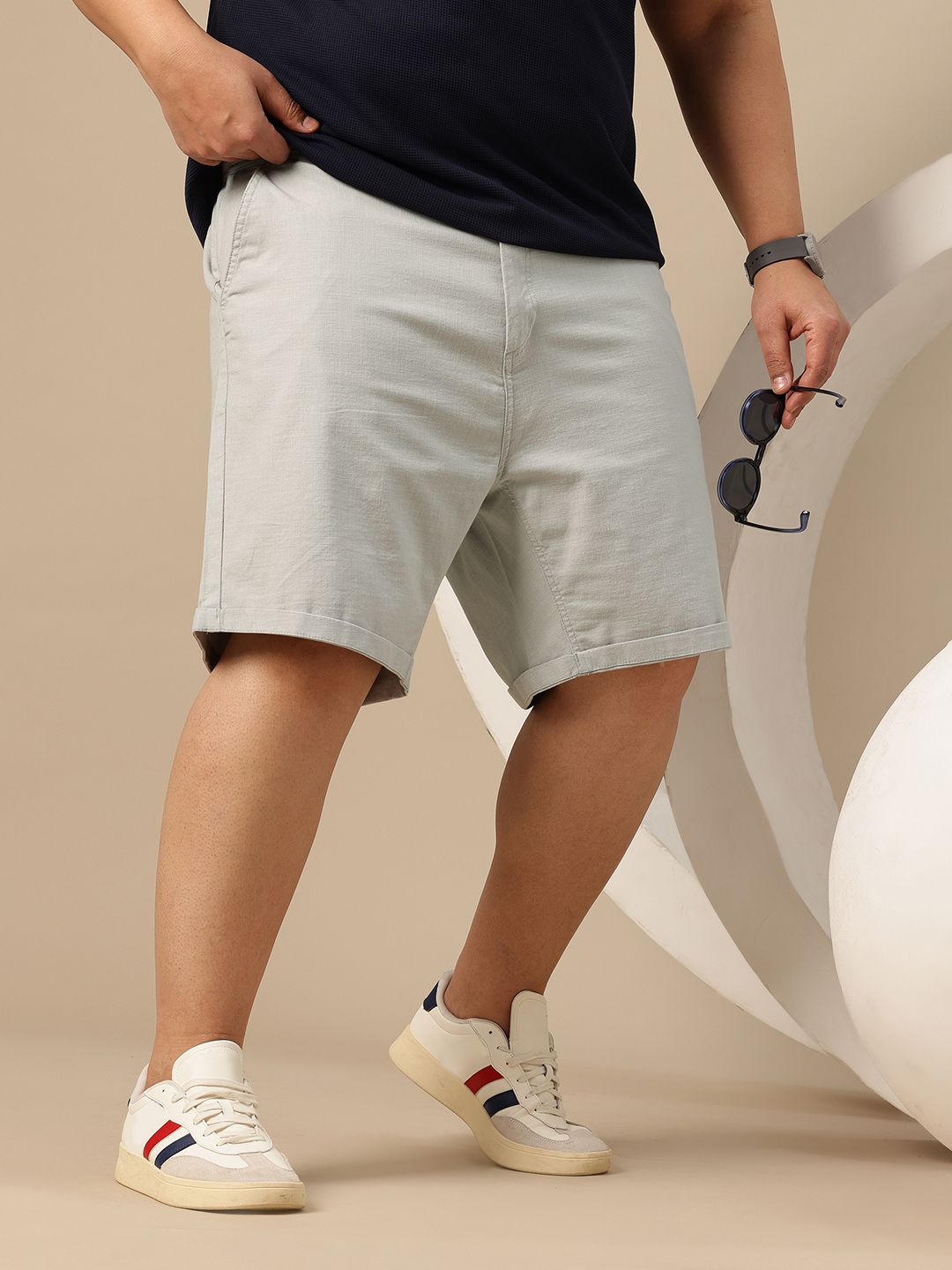 Sztori Plus Size Men Drawstring Closure Shorts-picture-16