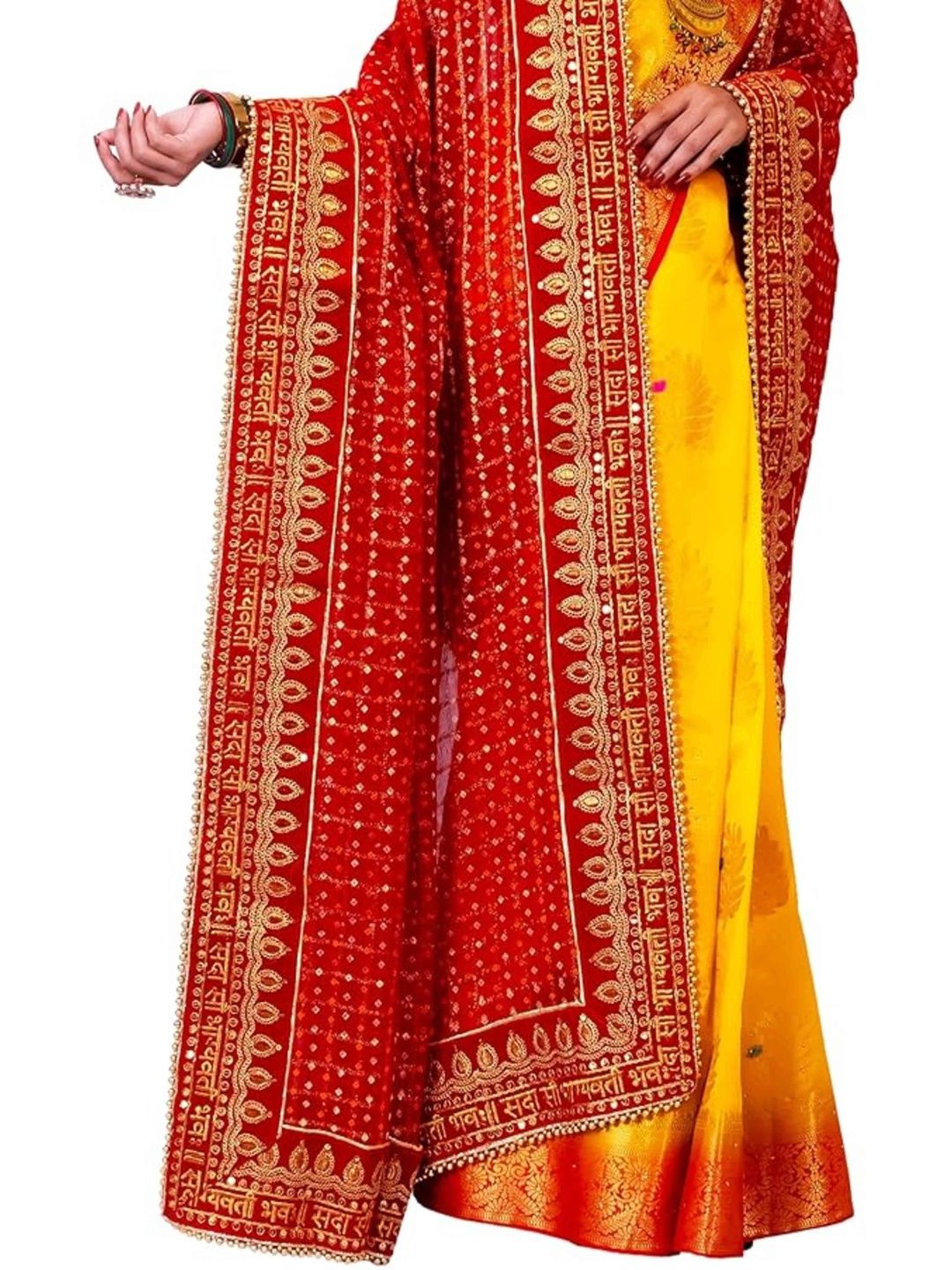 Radha Rang Wedding & Bridal Dupatta Ethnic Motifs Embroidered Dupatta with Zari-picture-38