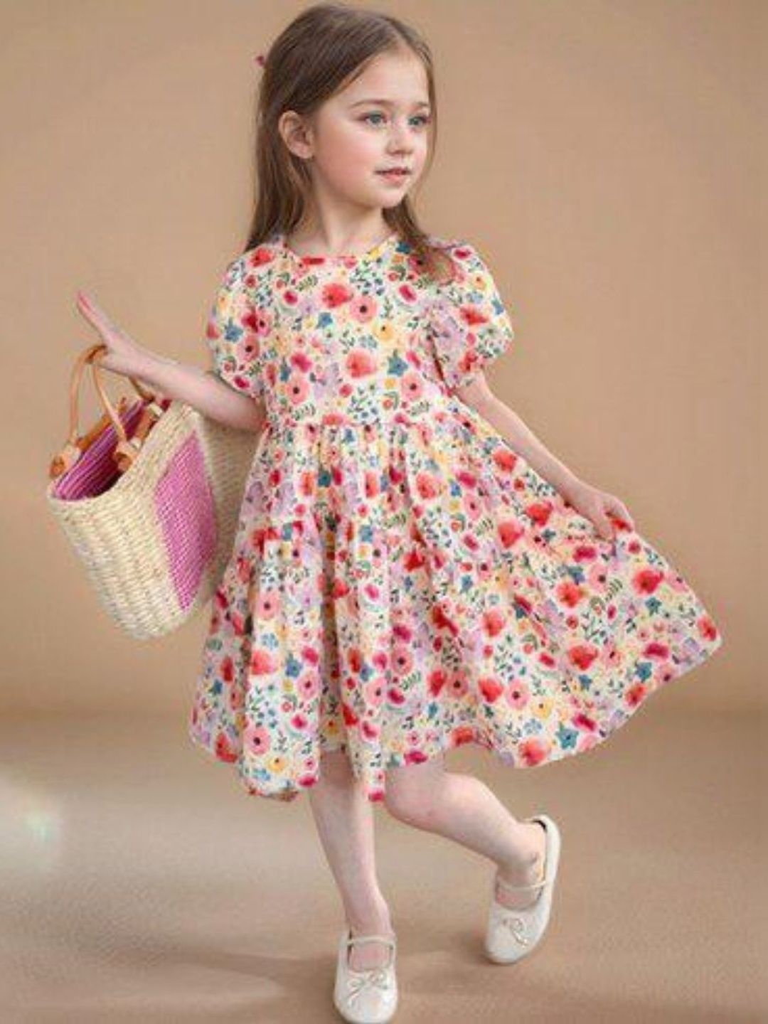 TotzTouch Floral Print Puff Sleeve Fit & Flare Dress-image-40