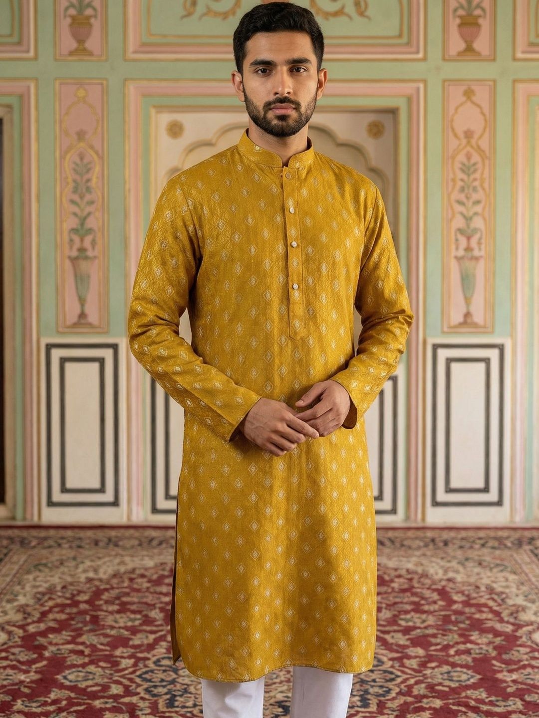 Jompers Men Floral Printed Floral Kurta-picture-17