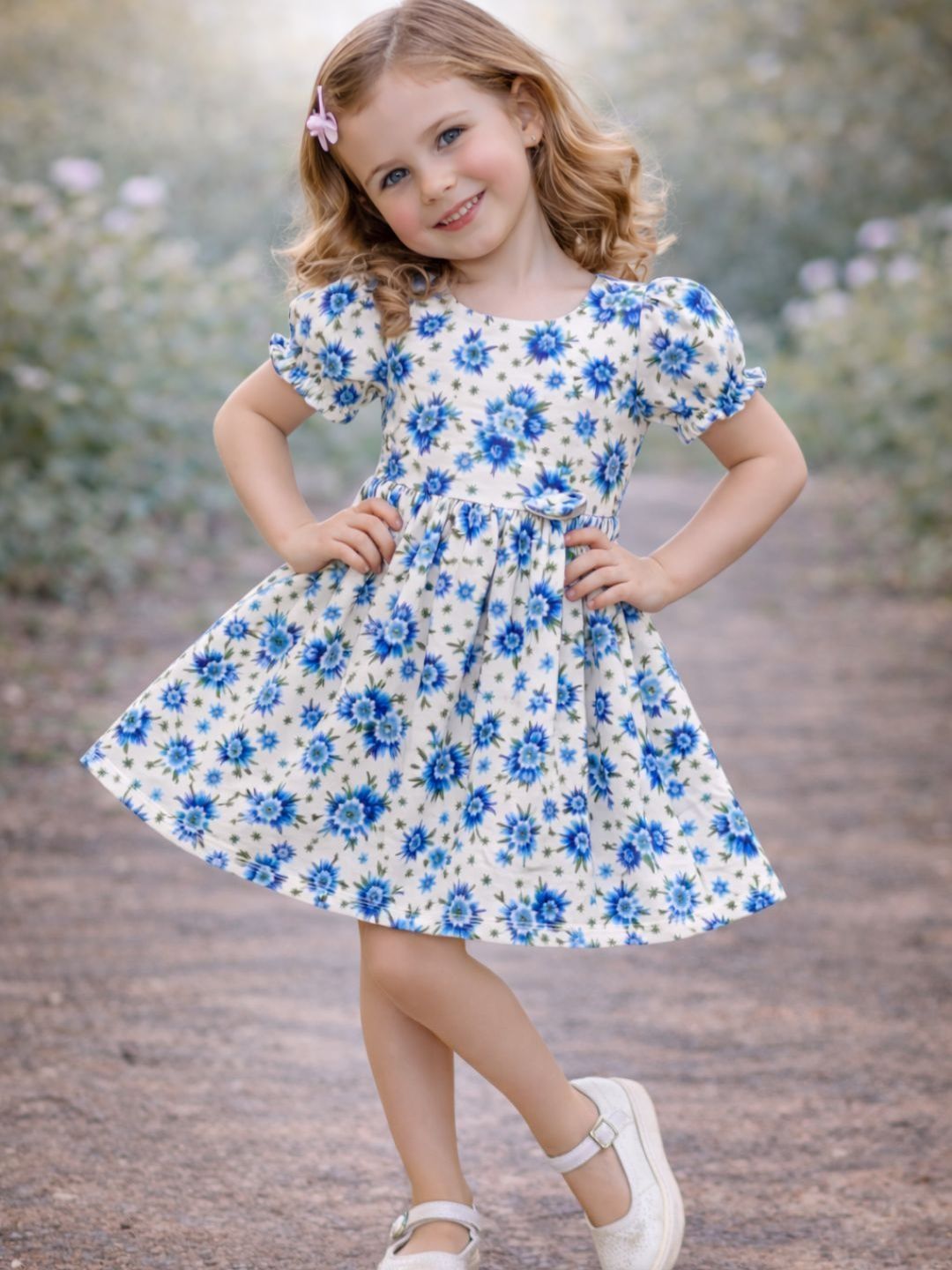 TotzTouch Floral Print Puff Sleeve Fit & Flare Dress-image-46