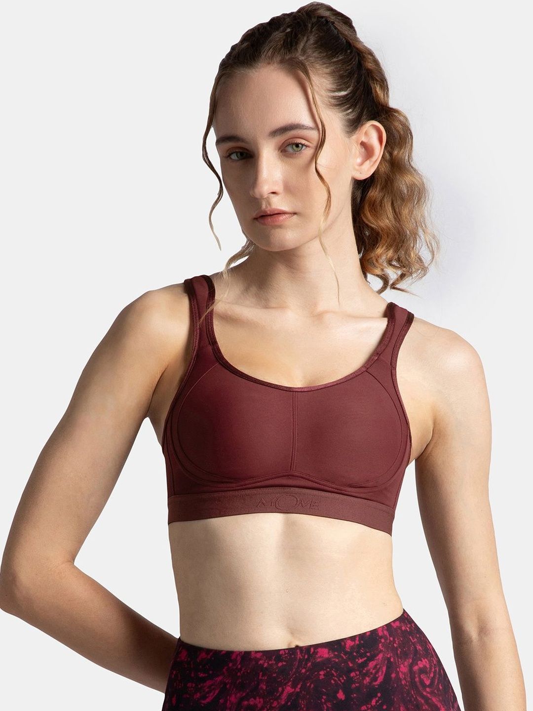 Wirefree Non Padded Microfiber Full Coverage Sports Bra with StayDry Treatment-MI11-image-49