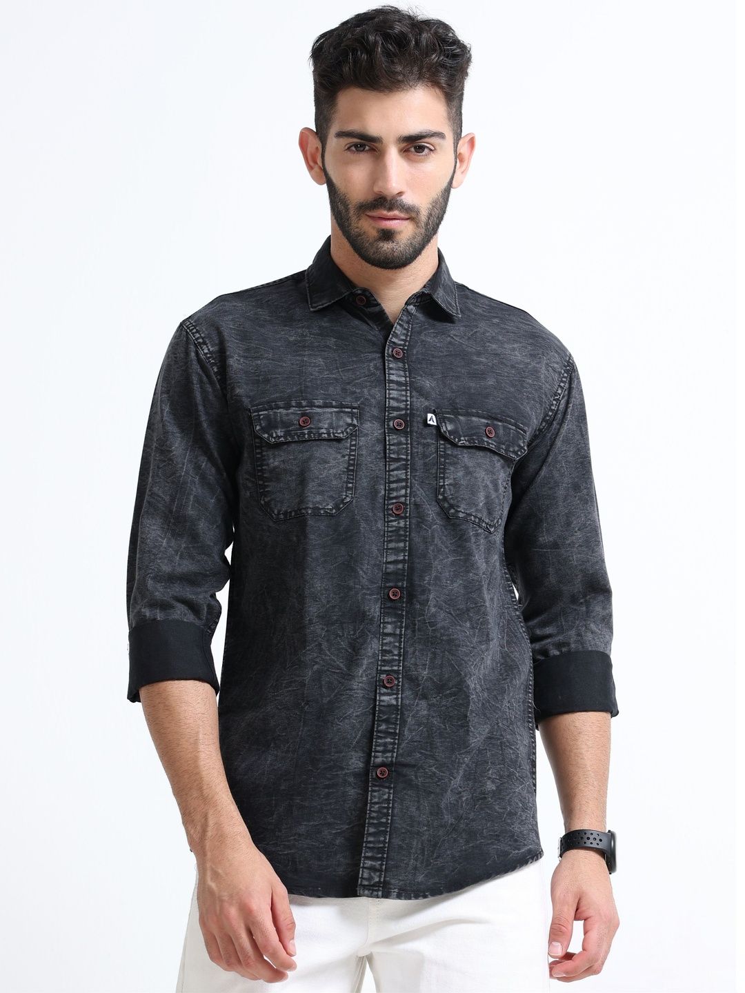 AIDAN PAUL Men Comfort Faded Faded Casual Shirt-picture-37