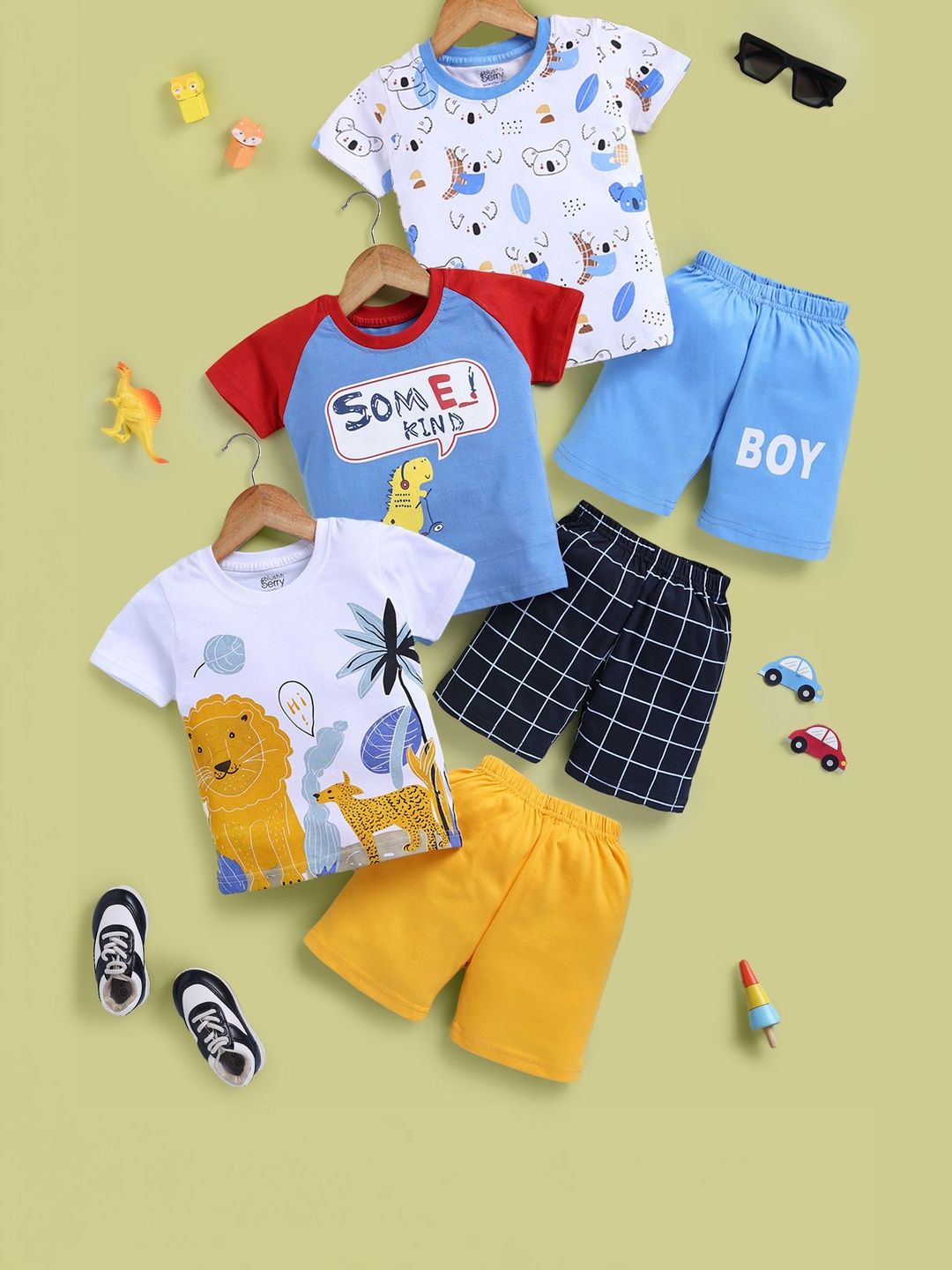 Blushh Berry Boys Printed T-shirt with Shorts-picture-38