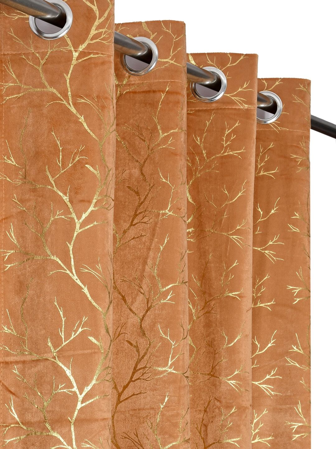 Phyto Home Gold-Toned & Multicoloured Set of 2 Room Darkening Door Curtain