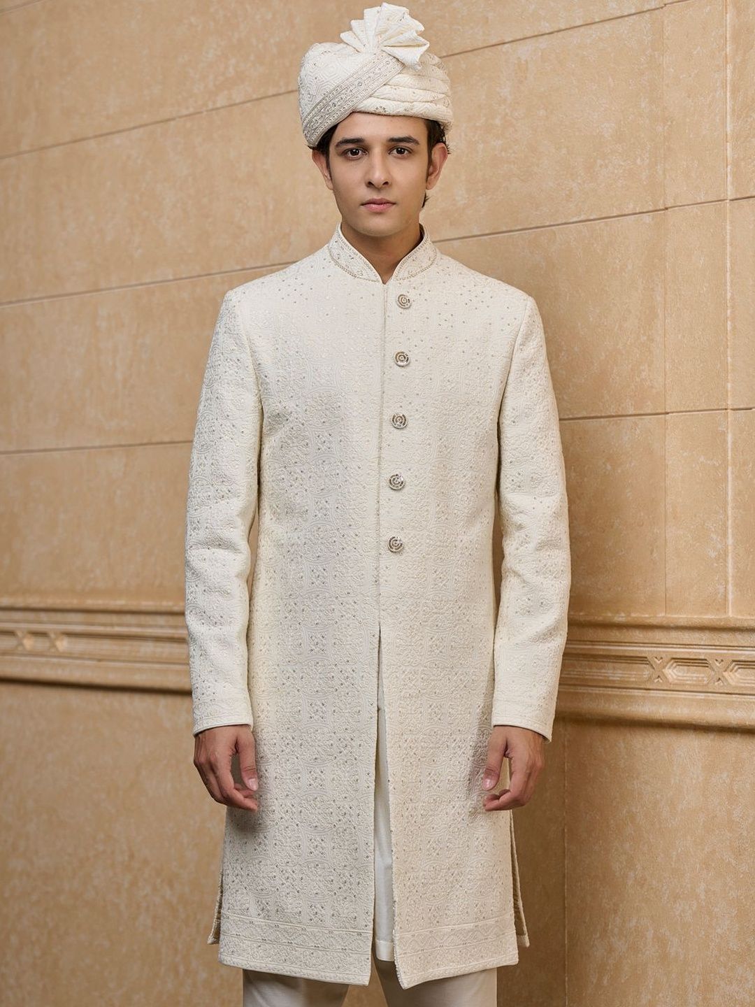 Tasva Embroidered Sherwani Set-picture-36