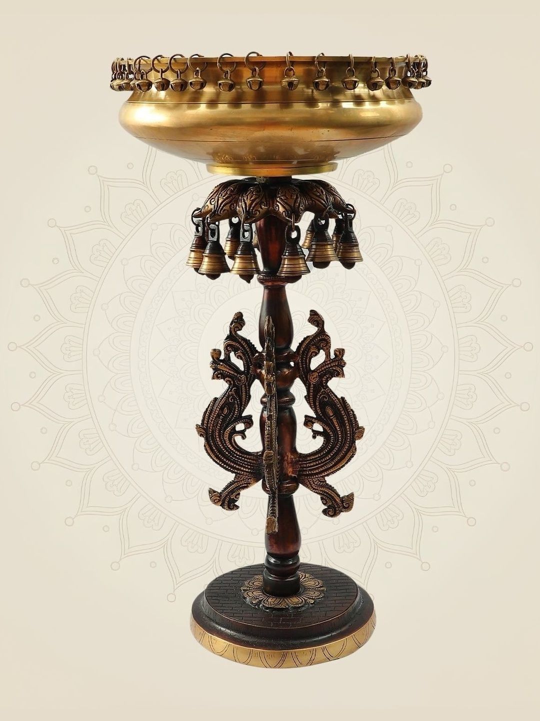 Luxeartisanship Brass Urli Bowl Multi Brass Antique Finish Handcrafted Showpieces 24.25 Inch-image-14