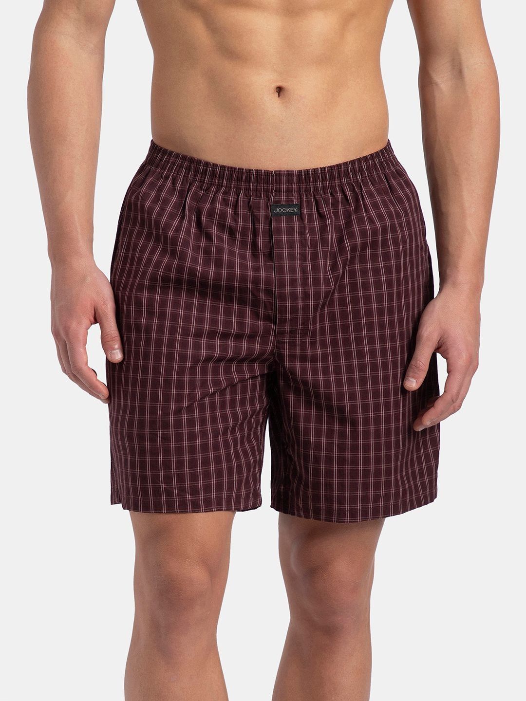 Jockey Pack of 2 Checked Combed Cotton Boxers-picture-35