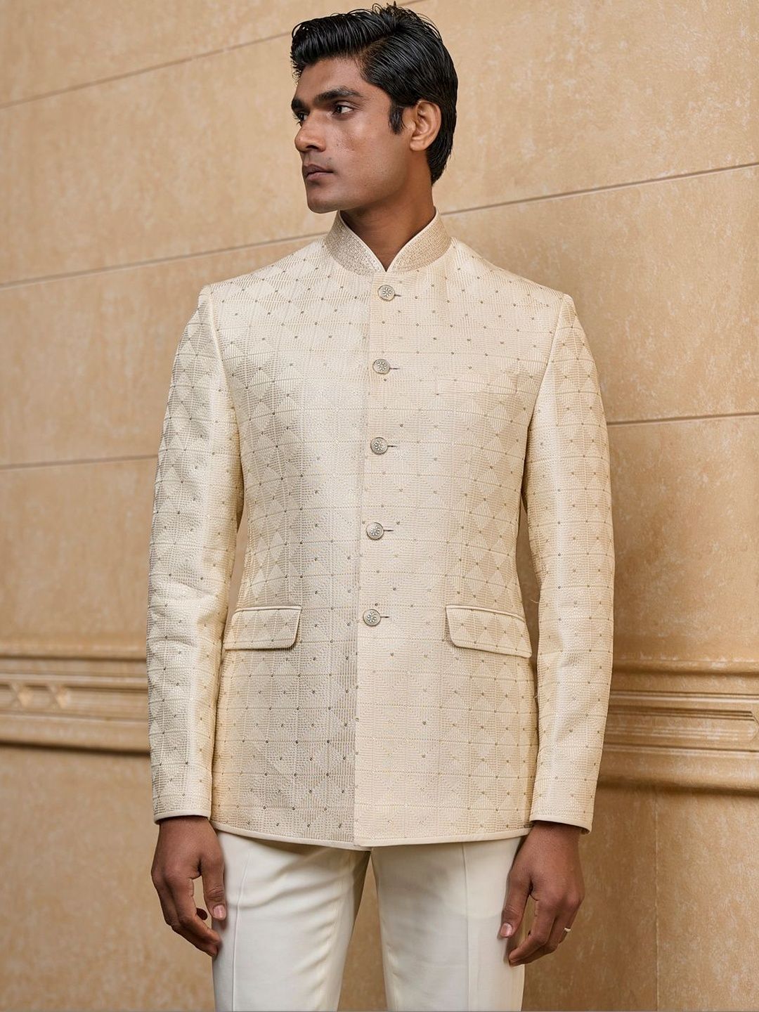 Tasva Embroidered Bandhgala Japuri Blazer-picture-48